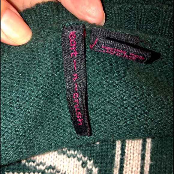 Green Crop Knit Varsity Sweater - Picture 4 of 4